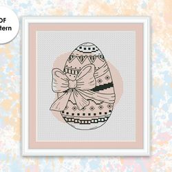 Easter cross stitch pattern ES008 blackwork embroidery - holidays cross stitch pattern, chiken egg xstitch chart PDF