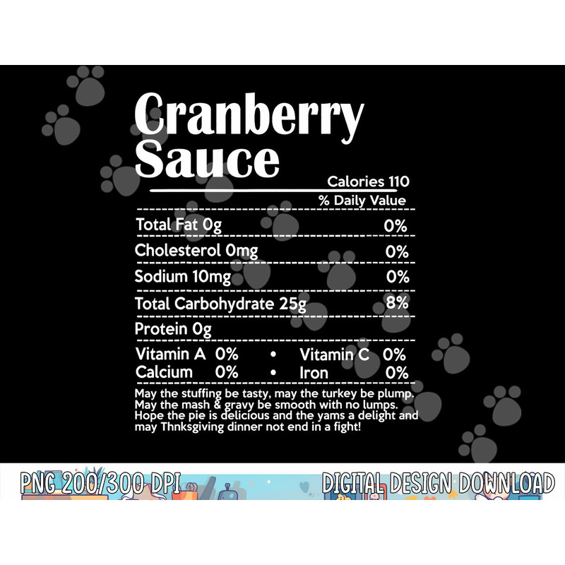 Funny Thanksgiving Sauce Food Shirt Cranberry Nutrition Fact png, sublimation copy.jpg