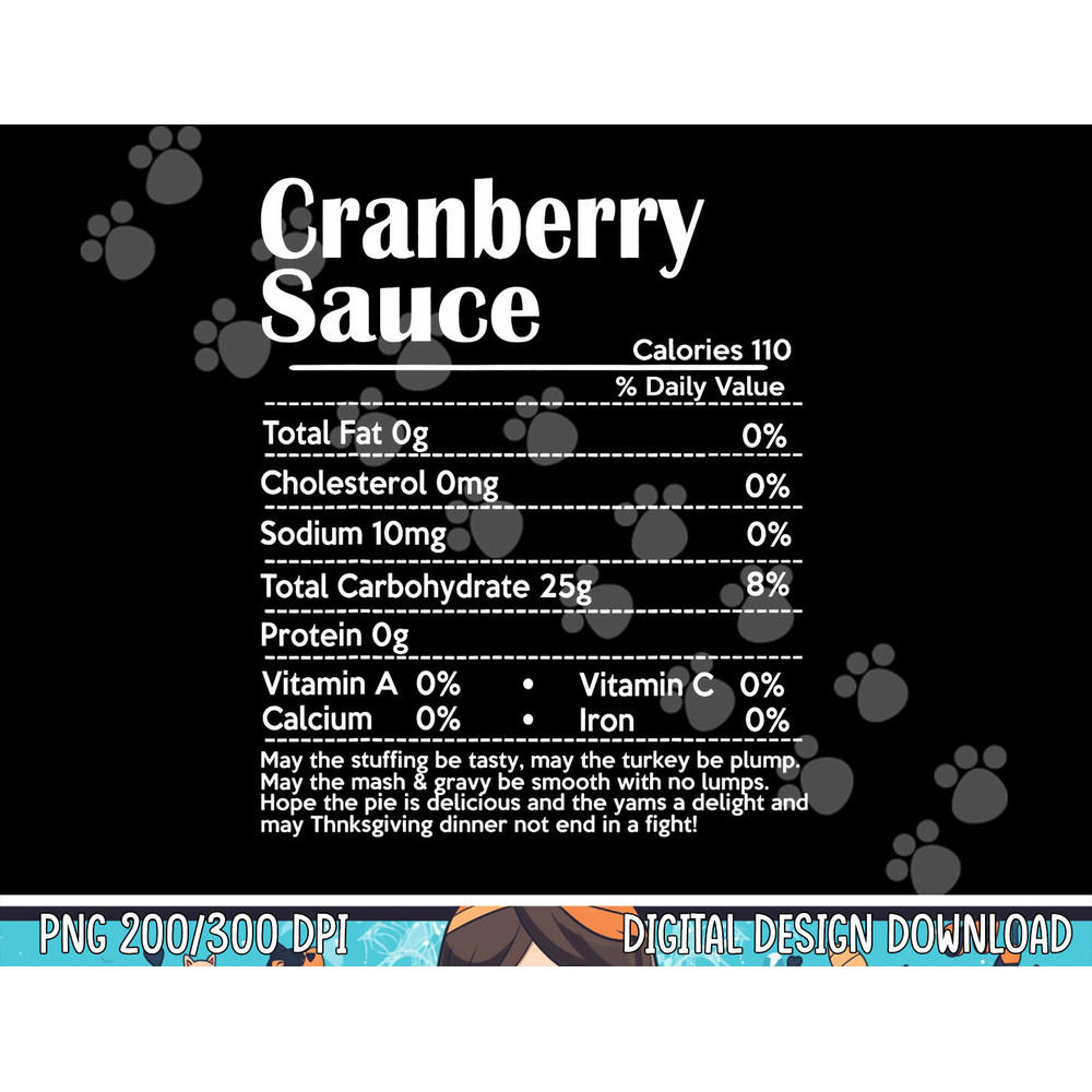 Funny Thanksgiving Sauce Food Shirt Cranberry Nutrition Fact png, sublimation copy.jpg