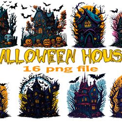 halloween house 16 png files sublimation digital vector file