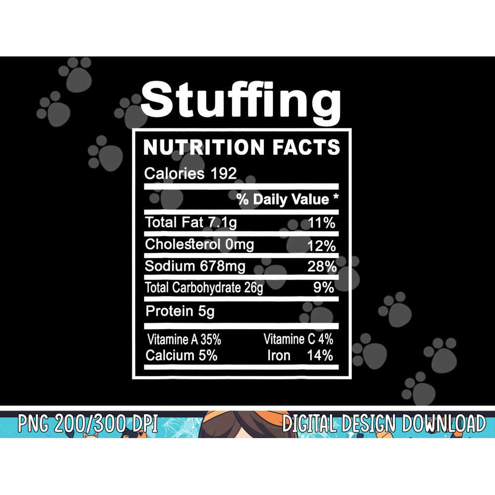 Funny Thanksgiving Stuffing Nutrition Facts Matching png, sublimation copy.jpg