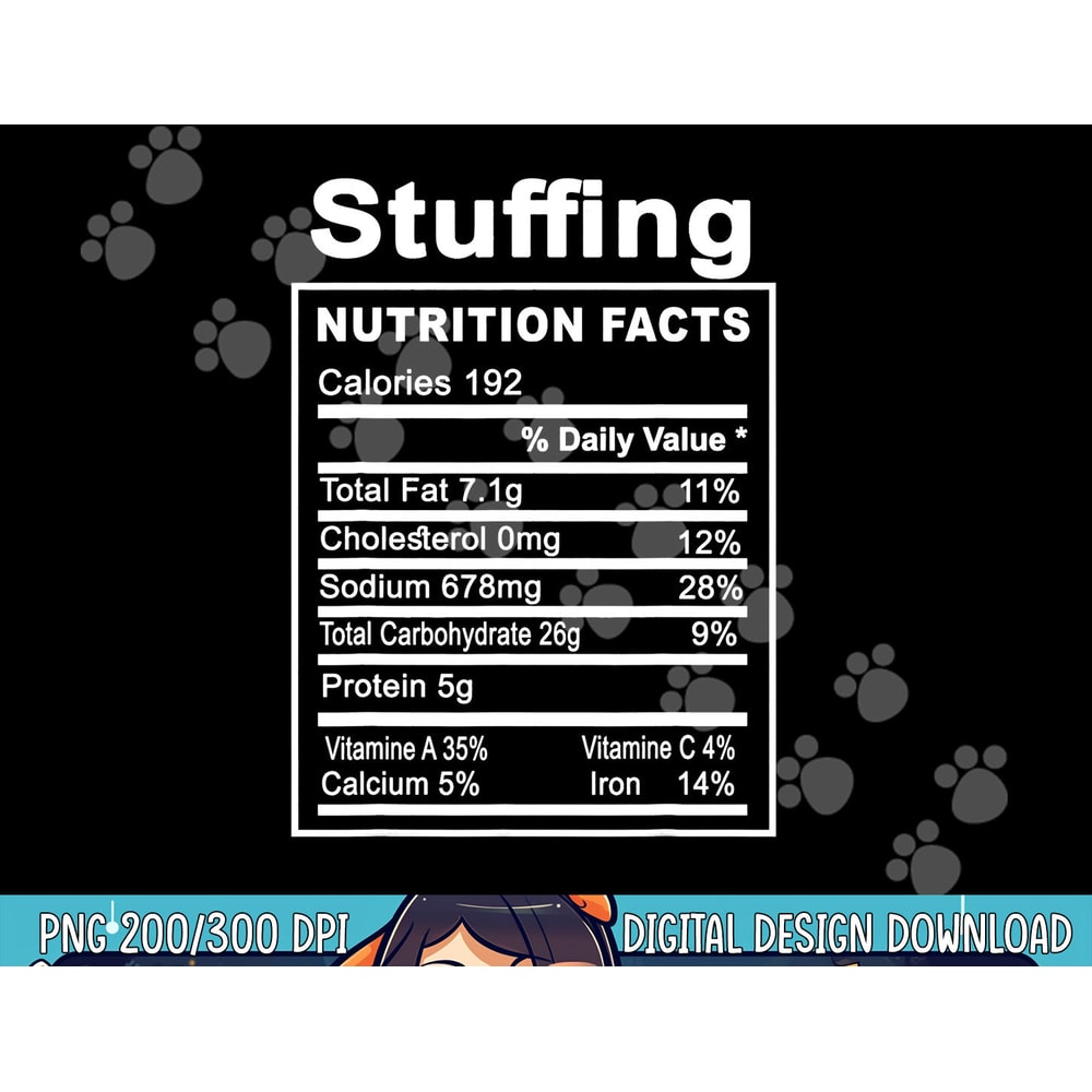 Funny Thanksgiving Stuffing Nutrition Facts Matching png, sublimation copy.jpg