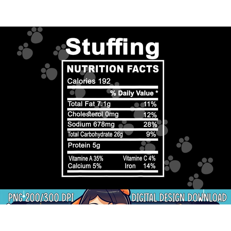 Funny Thanksgiving Stuffing Nutrition Facts Matching png, sublimation copy.jpg