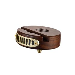 retro solid wood wireless bluetooth speaker portable mobile phone holder creative mini speaker