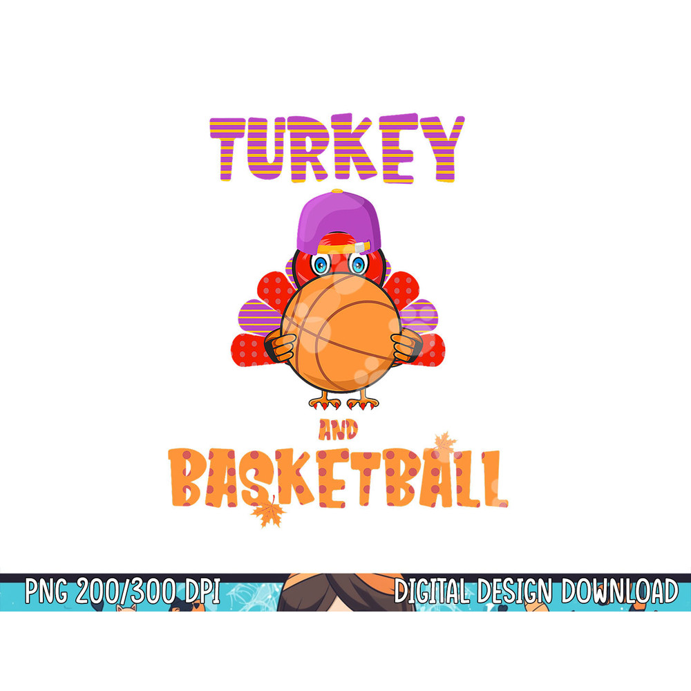 Funny Thanksgiving Turkey plays Basketball Tee Men Boys Kids png, sublimation copy.jpg