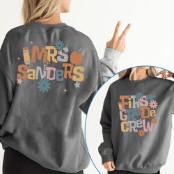 personalized first grade crew teacher students shirt, first day of school shirt, custom first day of school 1st grade