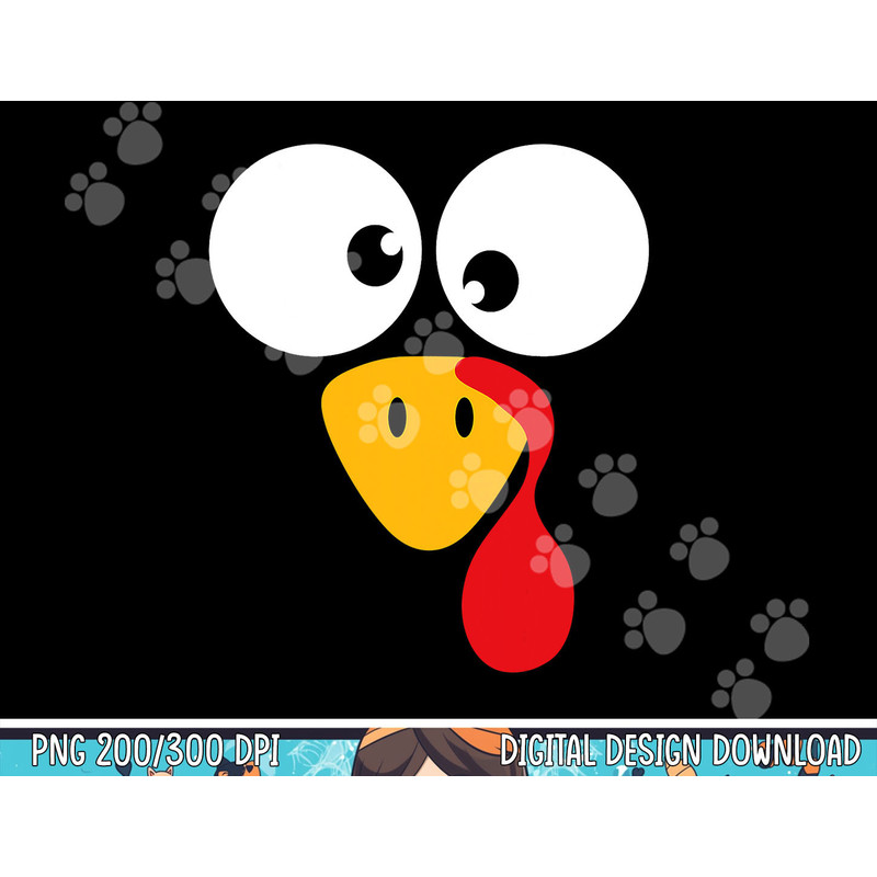 Funny turkey face for thanksgiving family costume png, sublimation copy.jpg