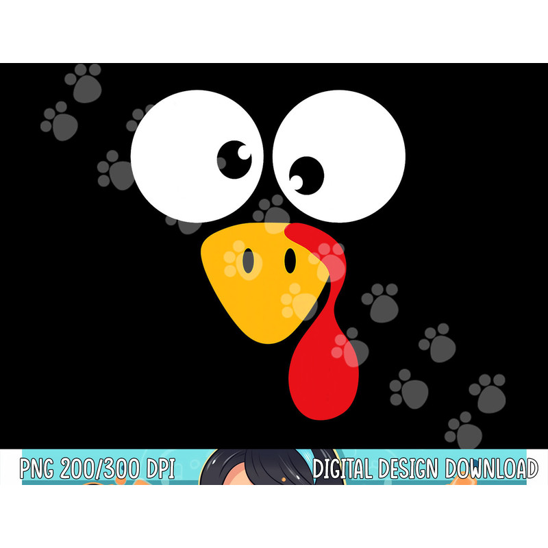 Funny turkey face for thanksgiving family costume png, sublimation copy.jpg