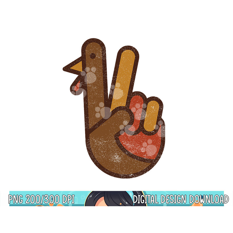 Funny Turkey Hand Thanksgiving Retro Vintage Green Top png, sublimation copy.jpg