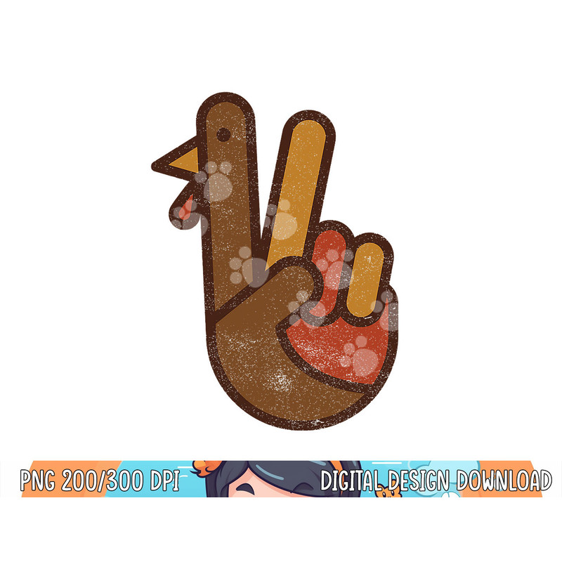 Funny Turkey Hand Thanksgiving Retro Vintage Green Top png, sublimation copy.jpg