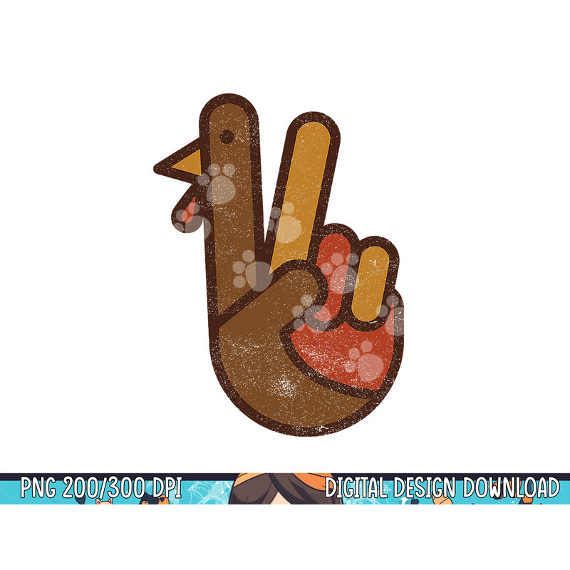 Funny Turkey Hand Thanksgiving Retro Vintage Top png, sublimation copy.jpg