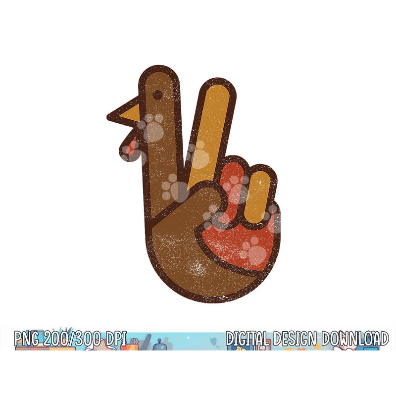 Funny Turkey Hand Thanksgiving Retro Vintage Top png, sublimation copy.jpg