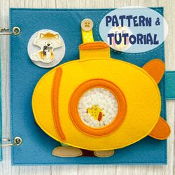 Quiet book page, Under the sea, Submarine, Pattern and Tutorial, SVG files