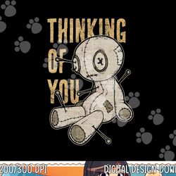 funny voodoo doll thinking of you, halloween goth distressed png, sublimation copy