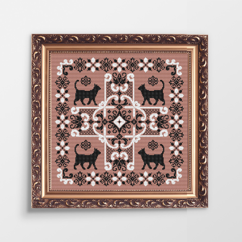 cats cross stitch pattenr silhouette