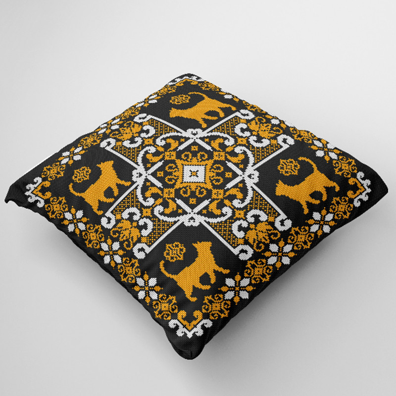 cross stitch cushion pattern cat