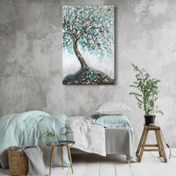 relief acrylic painting on canvas textured painting tree modern wall art