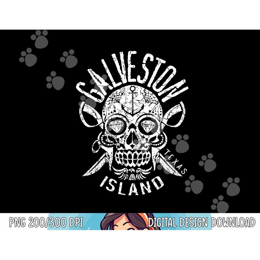 Galveston Island Texas Souvenir Halloween Sugar Skull TX png, sublimation copy.jpg