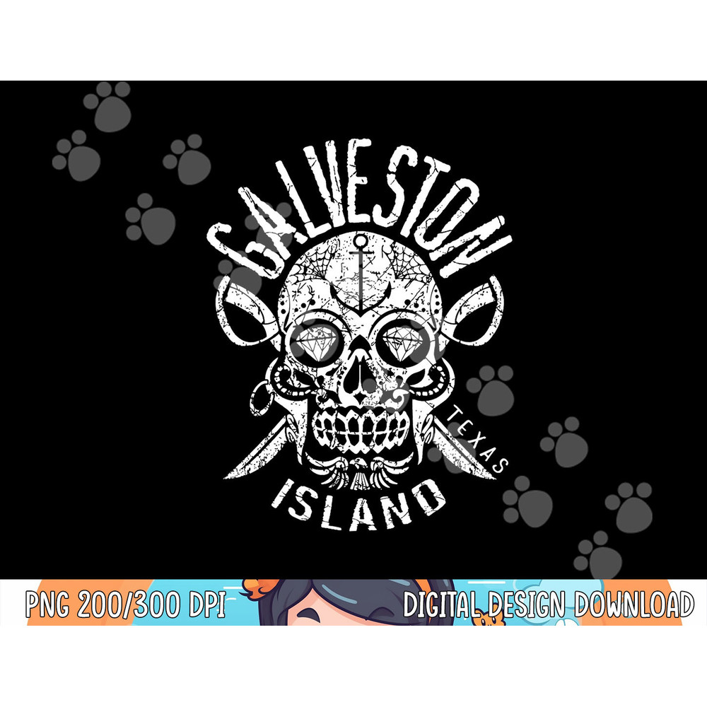 Galveston Island Texas Souvenir Halloween Sugar Skull TX png, sublimation copy.jpg