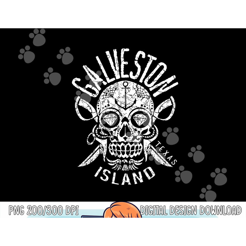 Galveston Island Texas Souvenir Halloween Sugar Skull TX png, sublimation copy.jpg