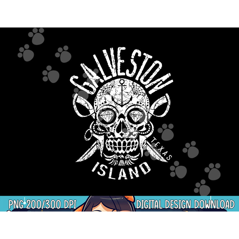 Galveston Island Texas Souvenir Halloween Sugar Skull TX png, sublimation copy.jpg