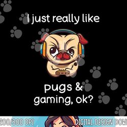 gamer shirt funny pug lover video games dog pug gaming png, sublimation copy