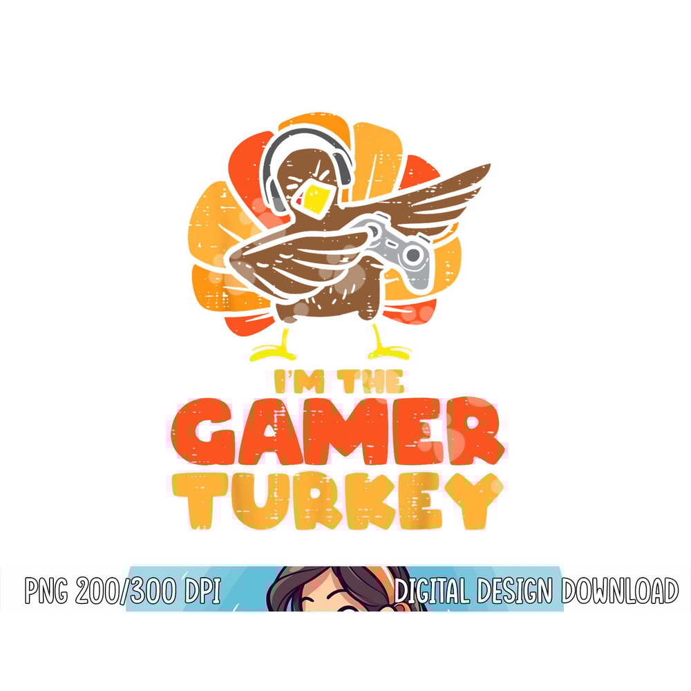 Gamer Turkey VIdeo Games Gaming Boys Thanksgiving Kids Men png, sublimation copy.jpg
