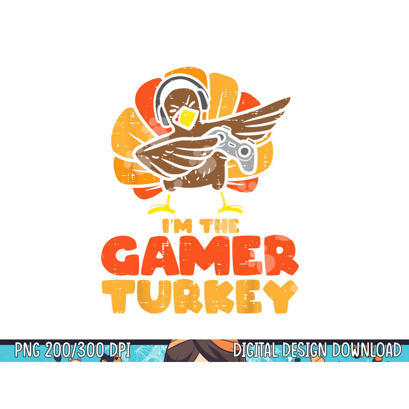 Gamer Turkey VIdeo Games Gaming Boys Thanksgiving Kids Men png, sublimation copy.jpg