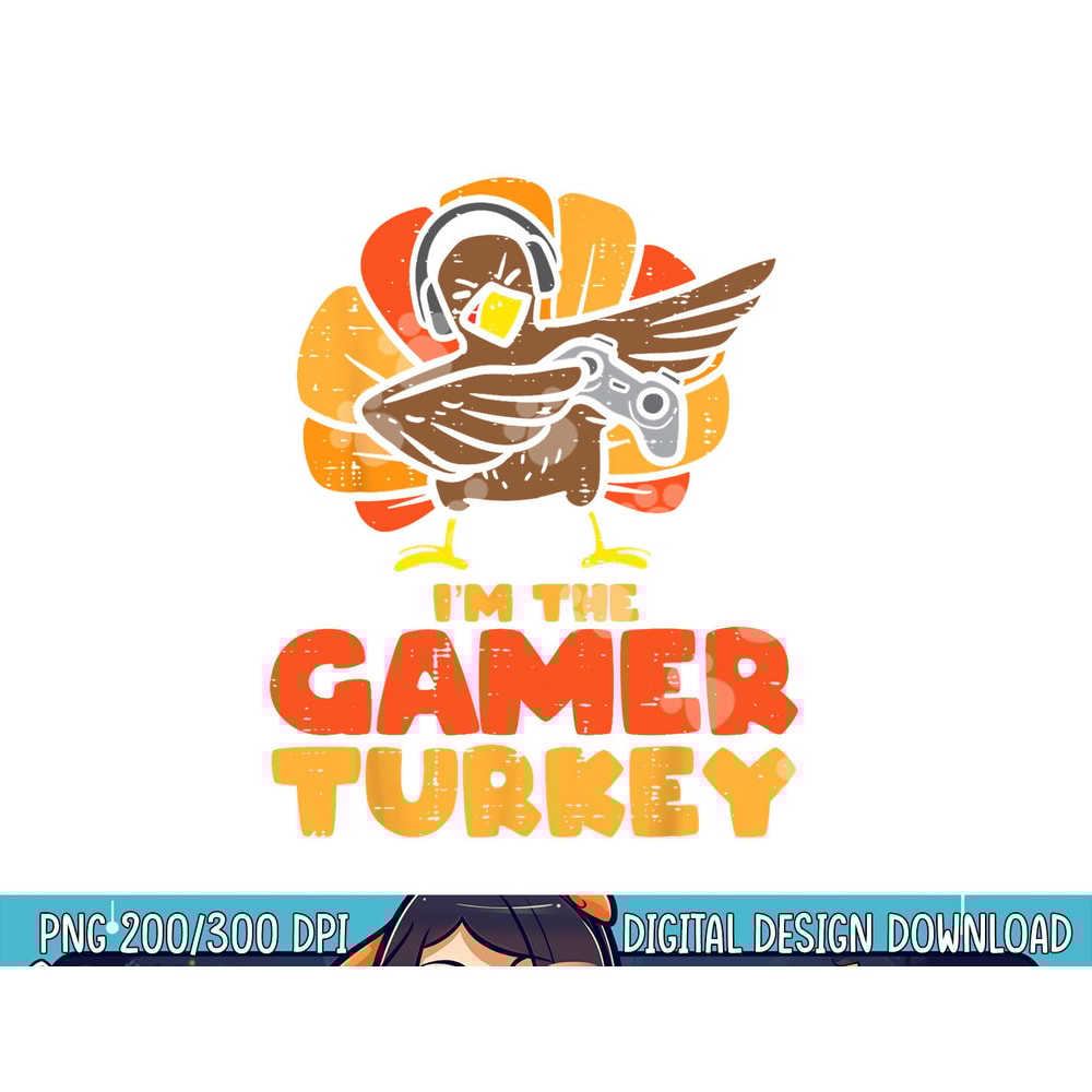 Gamer Turkey VIdeo Games Gaming Boys Thanksgiving Kids Men png, sublimation copy.jpg
