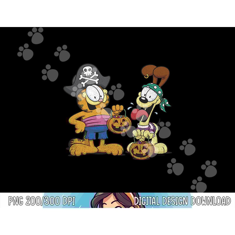 Garfield Halloween Odie Garfield Pirates png, sublimation copy.jpg
