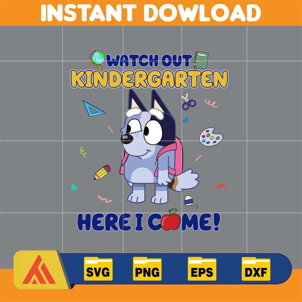 Bluey Back To School Png, Bluey First Day Of School Png, Bluey School Grade Png, Bluey Dog School Png, Bluey And Bingo School (3).jpg