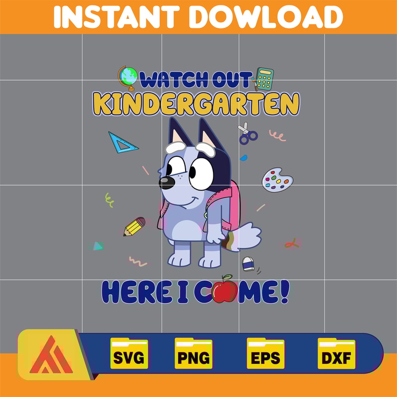 Bluey Back To School Png, Bluey First Day Of School Png, Bluey School Grade Png, Bluey Dog School Png, Bluey And Bingo School (3).jpg