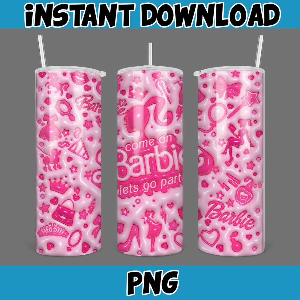 Come On Barbie Let's Go Party Inflated Tumbler Wrap PNG, Barbi Inflated Tumbler PNG, Barbi Doll Skinny Tumbler PNG (5).jpg