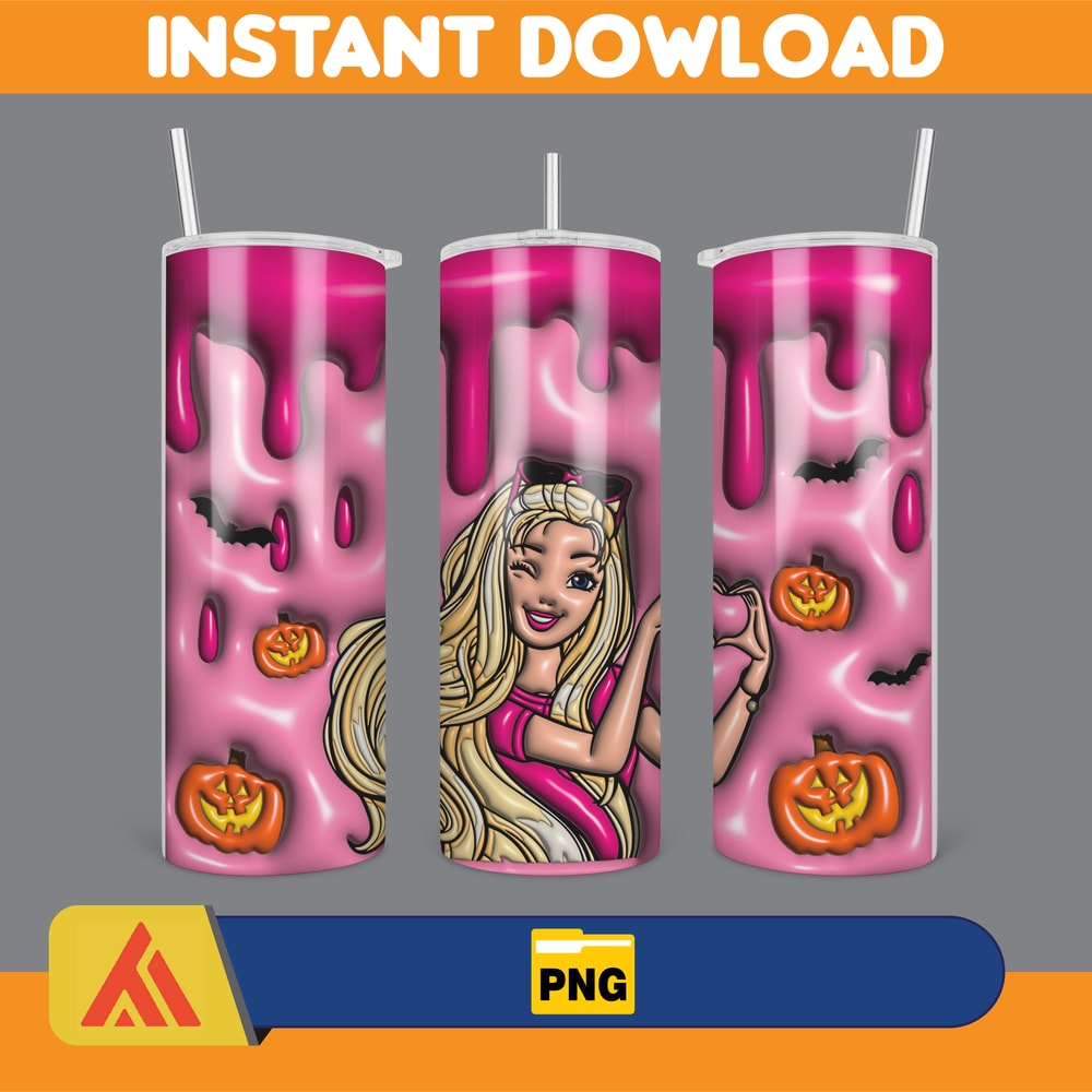 Barbie Inflated Tumbler, Barbi Doll Skinny Tumbler PNG, Lets Go Party Inflated Tumbler PNG, Come On Barbie Inflated Tumbler PNG (10).jpg