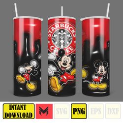 Disneyland Inflated Tumbler Wrap PNG, Mickey And Friends Inflated 3D 20oz Skinny Tumbler PNG For Sublimation (4)