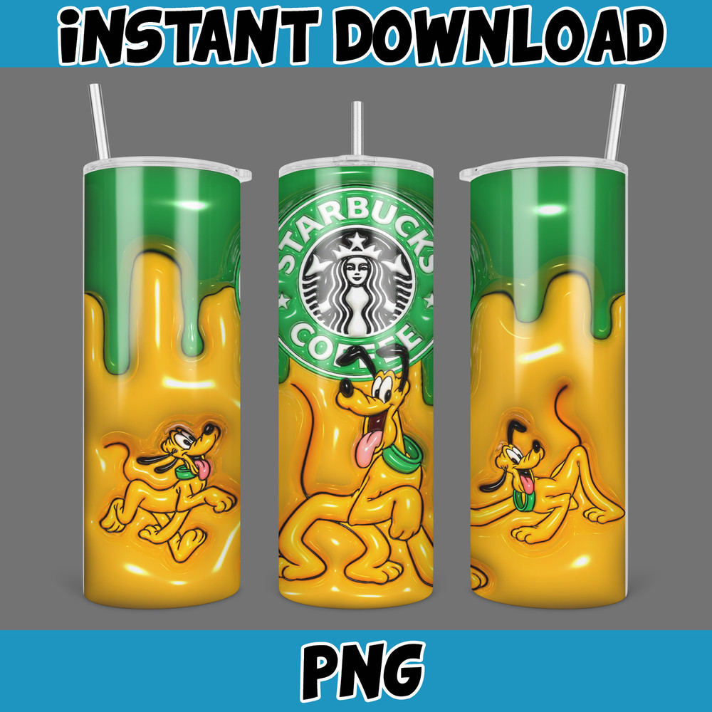 Disneyland Inflated Tumbler Wrap PNG, Mickey And Friends Inflated 3D 20oz Skinny Tumbler PNG For Sublimation (6).jpg