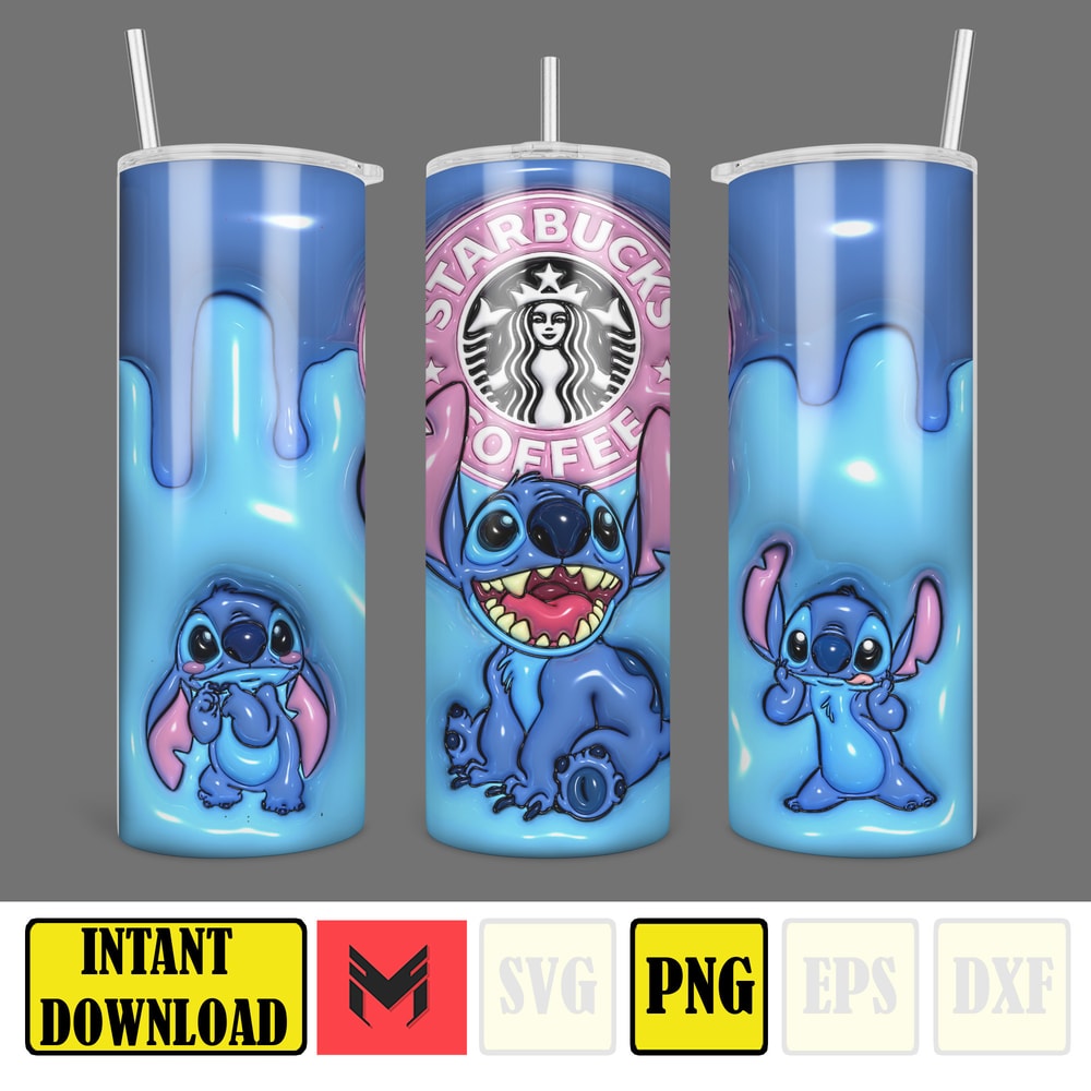 Disneyland Inflated Tumbler Wrap PNG, Mickey And Friends Inflated 3D 20oz Skinny Tumbler PNG For Sublimation (7).jpg