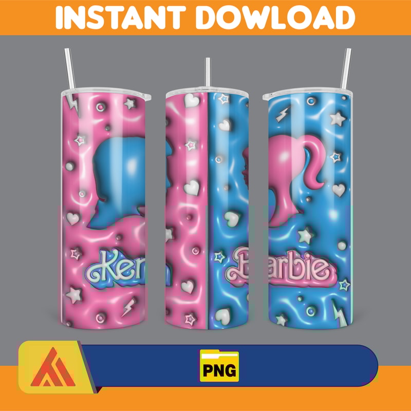Barbie Inflated Tumbler, Barbi Doll Skinny Tumbler PNG, Lets Go Party Inflated Tumbler PNG, Come On Barbie Inflated Tumbler PNG (7).jpg