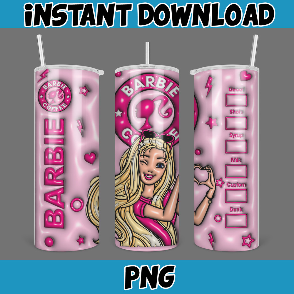 Barbie Inflated Tumbler, Barbi Doll Skinny Tumbler PNG, Lets Go Party Inflated Tumbler PNG, Come On Barbie Inflated Tumbler PNG (1).jpg