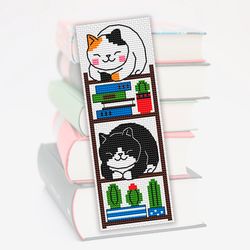 Cross stitch bookmark pattern Two Cats, Cute cross stitch, Bookmark embroidery pattern, Digital, Gift for cats lover