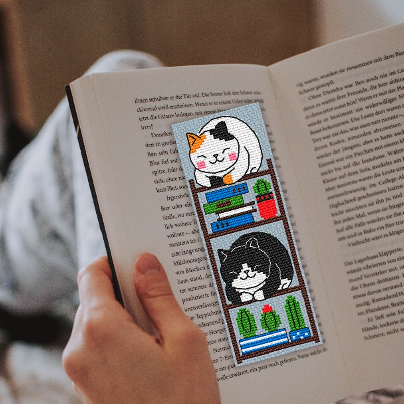 cat bookmark cross stitch pattern
