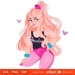 Barbie Cut Girl SVG, Barbie Silhouette, pink doll Svg, Girl Svg, Sticker Clipart, Svg Files for Cricut