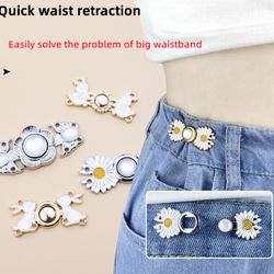 8 pcs adjustable waist buckle set-jeans extender waist extender button pant clip