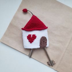 Cute Keychain House realtor gift custom keyring. Valentine's day gift. House ornament keychain. funny cozy gift