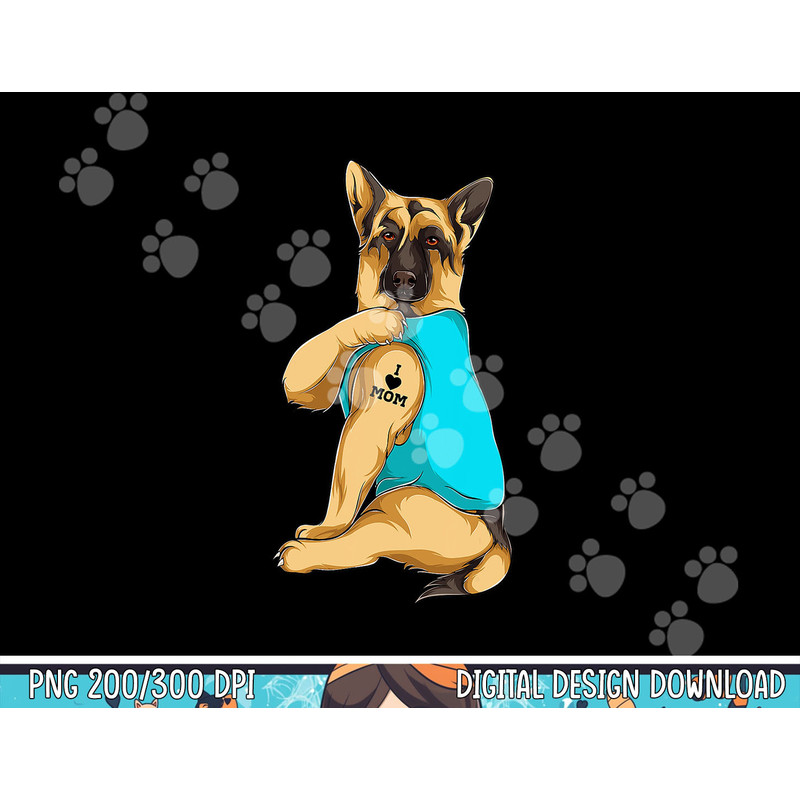 German Shepherd I Love Mom Tattoo Apparel Dog Mom Gift Women png, sublimation copy.jpg