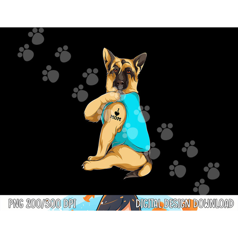 German Shepherd I Love Mom Tattoo Apparel Dog Mom Gift Women  png, sublimation copy.jpg