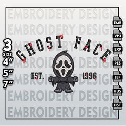 Halloween Machine Embroidery Pattern, Ghost Face Est Embroidery files, Horror Characters Embroidery Designs