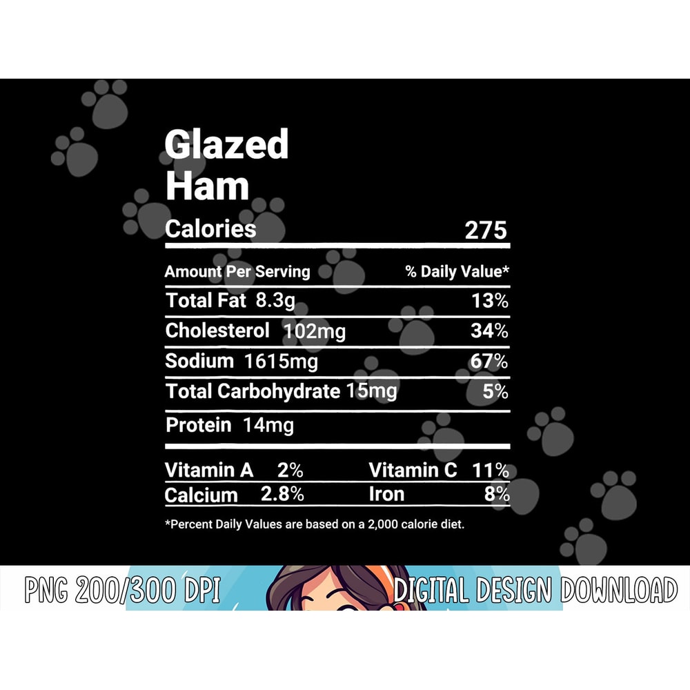 Glazed Ham Nutrition Facts Thanksgiving Colorado Food png, sublimation copy.jpg