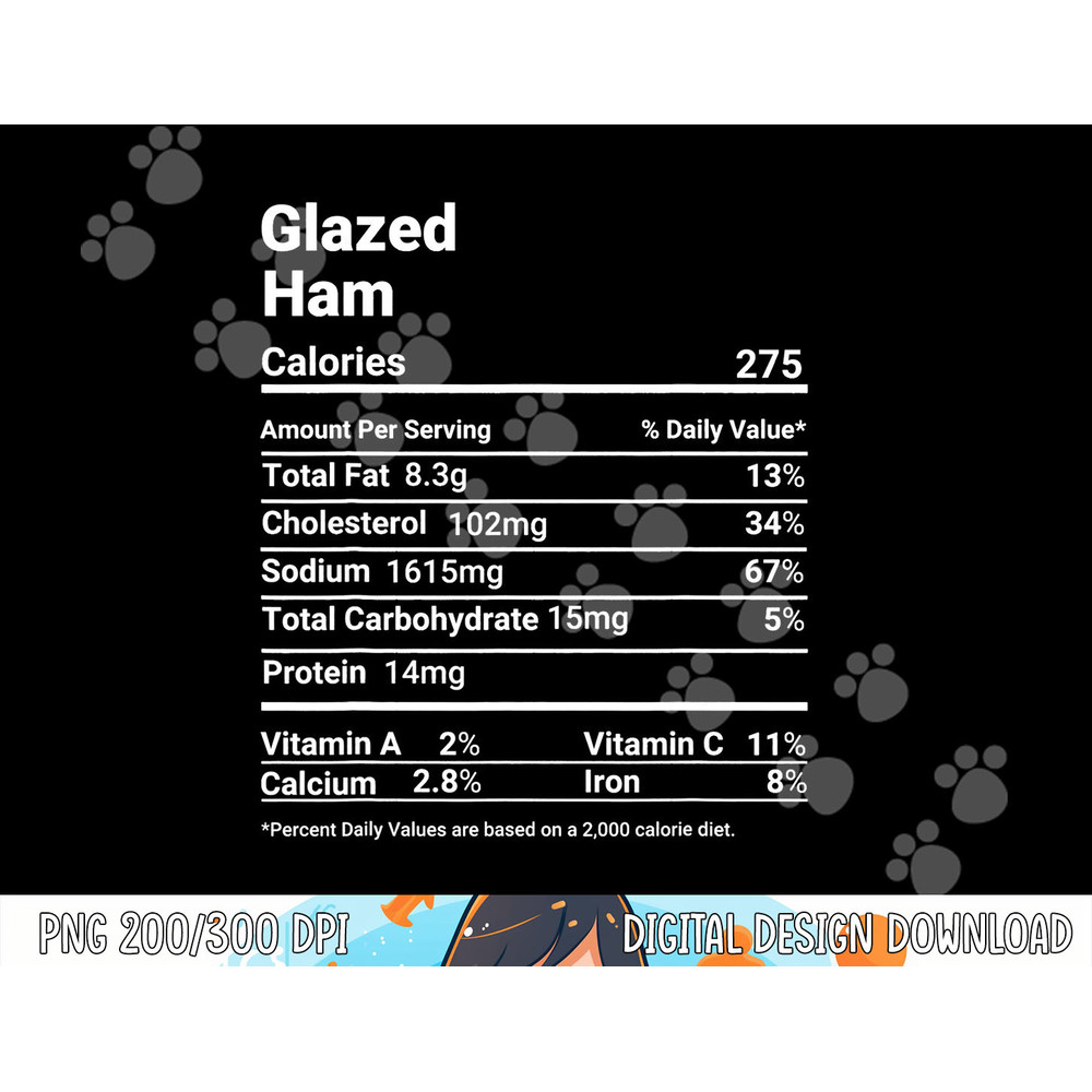 Glazed Ham Nutrition Facts Thanksgiving Colorado Food png, sublimation copy.jpg