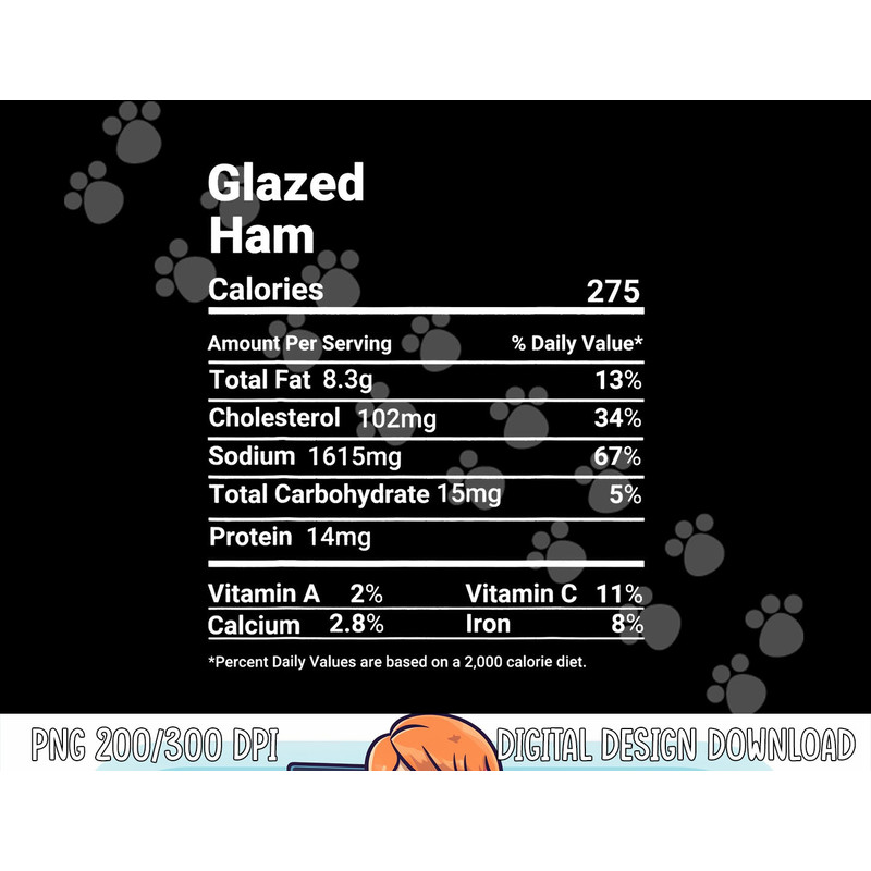 Glazed Ham Nutrition Facts Thanksgiving Colorado Food png, sublimation copy.jpg